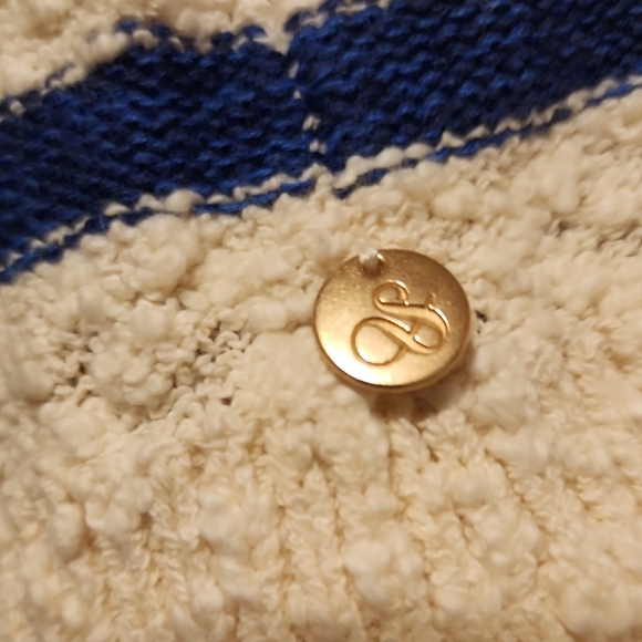 Scotch & Soda Women's Textured Breton Stripe Navy and Cream Cardigan XS - Picture 9 of 11